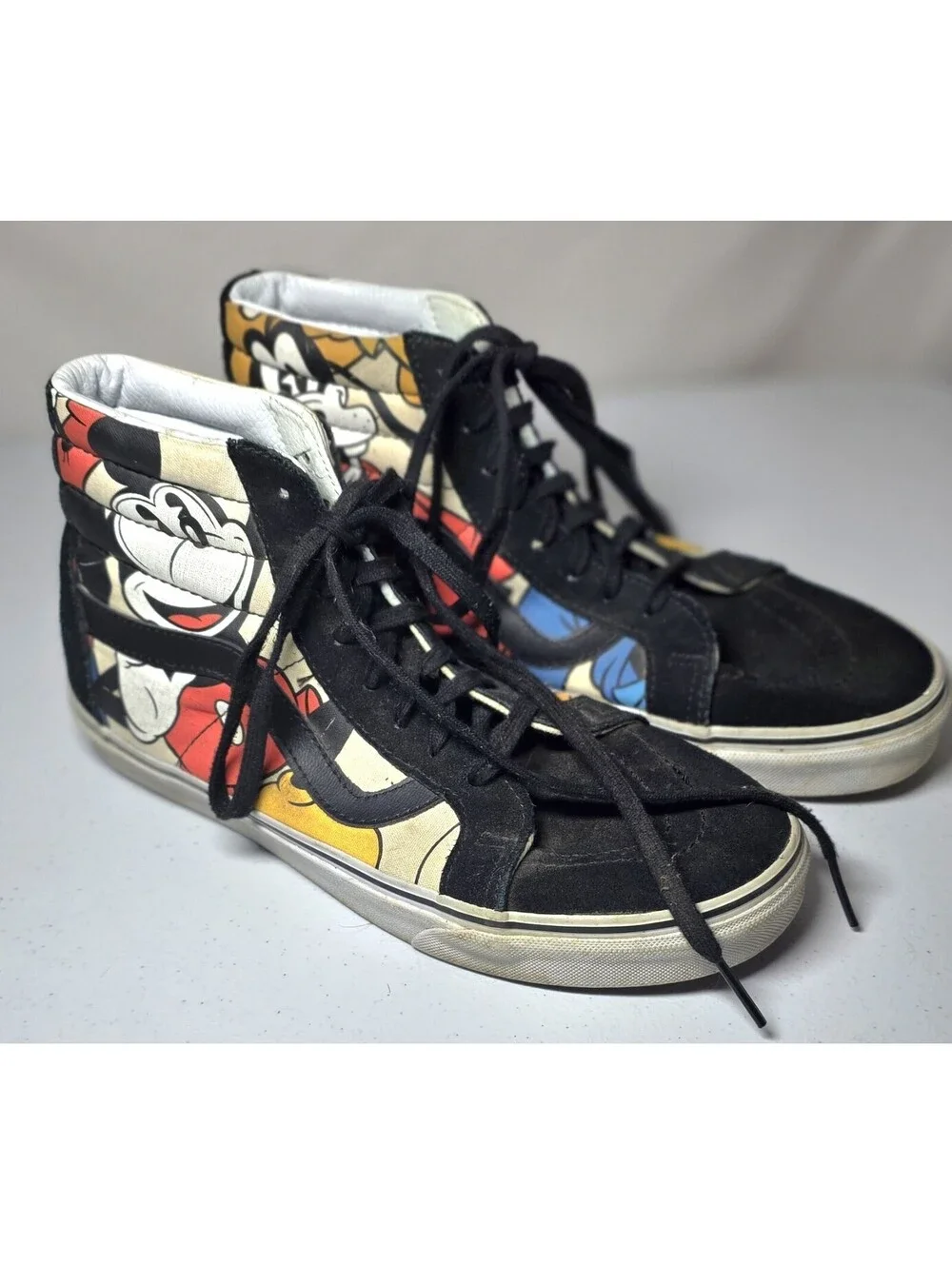 Vans Disney X SK8-Hi Top 'Mickey and Friends' Suede Uppers Men's Size 9